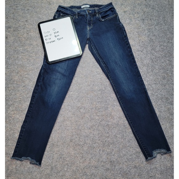 Carve Designs Women's Size 0 Dark Wash Denim Jeans Distressed Hem Organic Cotton - Picture 1 of 7